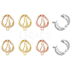 SUPERFINDINGS 16Pcs 8 Style Rack Plating Brass Clip-on Earring Findings KK-FH0005-37-1