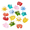 16Pcs 8 Styles Marine Theme Glass Enamel Beads LAMP-TA0002-31-3