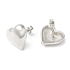 Rack Plating Brass Heart Stud Earrings EJEW-Q766-02P-2