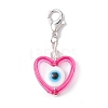 Heart with Evil Eye Resin & Acrylic Pendant Decorations HJEW-JM01402-2