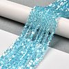 Transparent Electroplate Glass Beads Strands EGLA-A039-T4mm-B20-4