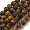 Frosted Natural Tiger Eye Beads Strands X-G-Q177-A01-01-1