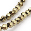 Faceted(32 Facets) Electroplate Glass Bead Strands X-EGLA-R042-4mm-03-3