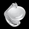 Real Platinum Plated Graceful Tin Alloy Cat Eye Animal Finger Rings for Women RJEW-BB01101-8C-2