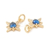 Eco-Friendly Brass Micro Pave Cubic Zirconia Charms KK-I698-28G-4