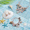   1 Set Iron Starfish & Natural Shell & Plastic Pearl Charm Bracelet & Dangle Earrings & Bib Necklaces Set SJEW-PH0001-15-5
