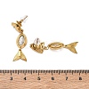 304 Stainless Steel Cubic Zirconia Stud Dangle Earrings for Women SA-CBA0E8A-01G-4