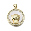 Brass Micro Pave Cubic Zirconia Charms KK-V010-22G-1
