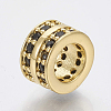 Brass Micro Pave Cubic Zirconia Beads ZIRC-S058-86G-2