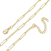 2.7MM Brass Textured Paperclip Chain Necklaces for Women KK-CBA2293-19G-4