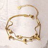 304 Stainless Steel Box Chain Multi-strand Bracelets for Women BJEW-K291-01G-1