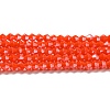 Opaque Solid Color Electroplate Glass Beads Strands GLAA-F029-P4mm-C03-1