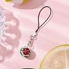 Watermelon Glass Seed Bead Beaded Charm Mobile Straps HJEW-MZ00183-2