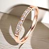 Stainless Steel and Crystal Rhinestone Finger Rings for Women FS-WG71548-08-1