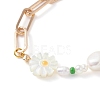 Sunflower Natural Shell Beads Bracelet X1-BJEW-TA00027-3