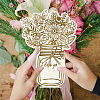 Wood Flower Bouquet Greeting Card AJEW-WH0441-001-6