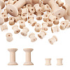 250 Pcs 2 Styles Wooden Empty Spools WOOD-TA0001-58-2