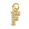 Initial Letter Brass with Cubic Zirconia Charms KK-Q814-26F-G-1