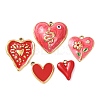 5Pcs 304 Stainless Steel Enamel Pendants STAS-P432-03B-G-1