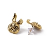 Alloy Rabbit Stud Earrings with 925 Sterling Silver Pins for Women EJEW-I275-01AG-2