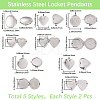 10Pcs 5 Styles 316 Surgical Stainless Steel Locket Pendants STAS-SP0001-94-2