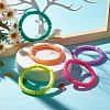 Candy Color Chunky Acrylic Curved Tube Beads Stretch Bracelets for Women BJEW-JB07312-3