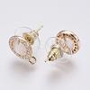 Faceted Glass Stud Earring Findings GLAA-F084-B08-2