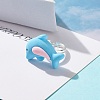 Resin 3D Dolphin Adjustable Rings RJEW-JR00428-02-2