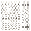 Rack Plating Alloy Open Back Bezel Pendants PALLOY-SZ0001-18AB-1