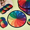 Polyester Foldable Flying Disc Fans with Storage Bag AJEW-WH00670-127A-4