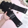 1Pc Polyester Flower Lace and PU Leather Elastic Waist Belts with Plastic Clasps for Women AJEW-HY0003-45-3