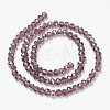 Electroplate Transparent Glass Beads Strands EGLA-A034-T6mm-E05-2