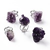 Natural Amethyst Nuggets Cuff Ring LS-RJEW-G271-01P-02-1