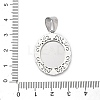 316 Surgical Stainless Steel Rhinestone Pendants STAS-P412-08P-3