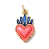 Brass Enamel Pendants KK-P338-34C-G-1