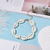 Natural Cowrie Shell Braided Beaded Anklet for Women AJEW-AN00487-2
