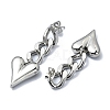 304 Stainless Steel Heart Dangle Stud Earrings EJEW-G375-01P-2