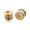 Column Brass Micro Pave Cubic Zirconia Spacer Beads KK-L230-06G-1