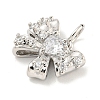 Rack Plating Brass Micro Pave Clear Cubic Zirconia Pendants KK-B093-01E-P-2
