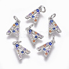 Brass Micro Pave Cubic Zirconia Charms ZIRC-L070-38A-P-1