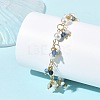 Natural Mixed Stone Faceted Round Beaded Chain Bracelets for Women BJEW-JB14248-4