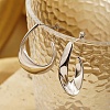 Stainless Steel U-shape Stud Earrings for Women BS9546-2-1