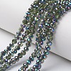 Electroplate Transparent Glass Beads Strands EGLA-A034-T6mm-Q17-1