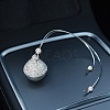Full Rhinestone Mushroom Glass Perfume Bottles Air Freshener Diffuser Bottle Hanging Ornaments PW-WG8D50A-01-2