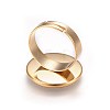 Ion Plating(IP) Adjustable 201 Stainless Steel Finger Rings Components STAS-G187-01G-18mm-3