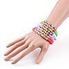 7Pcs Rainbow Polymer Clay Heishi Beads Stretch Bracelets Set BJEW-JB05889-5
