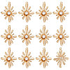 Beebeecraft 14Pcs Brass Pave Clear Cubic Zirconia Connector Charms KK-BBC0007-34-1