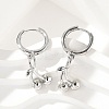 Brass Cherry Hoop Earrings EJEW-M077-19P-03-3