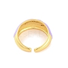 Number 3 Brass Micro Pave Clear Cubic Zirconia Open Cuff Rings RJEW-U009-02D-G-3