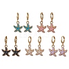 Alloy Enamel Starfish Hoop Earrings EJEW-JE06139-1